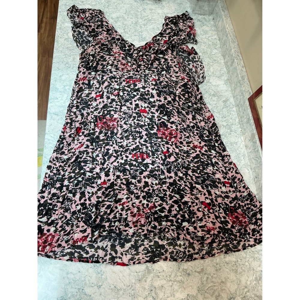 Zadig & Voltaire Dress Reens Leo Ohtake S Pink Leopard Graphic Flutter Sleeve